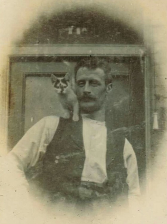 man with a kitten