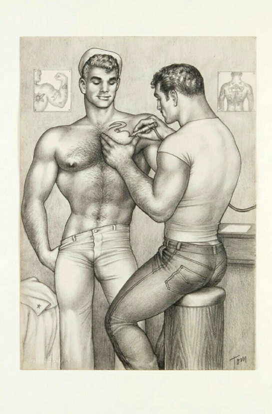 Sailor getting a tattoo by Tom of Finland