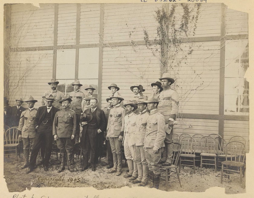 President Theodore Roosevelt and military men