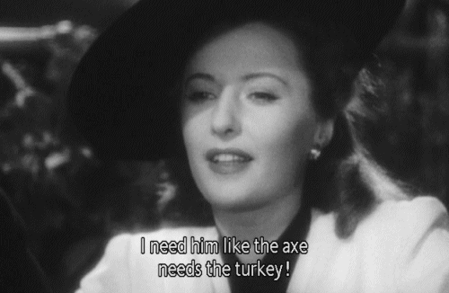 Barbara Stanwyck sharing a Thanksgiving-themed sentiment