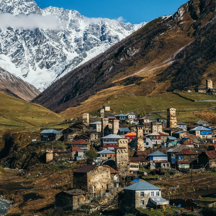 Village in the Caucasus Mountains, Republic of Georgia