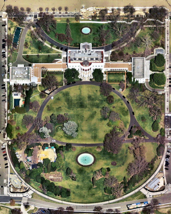 The White House from above, Washington DC