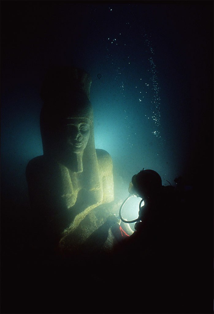 Ancient Egyptian statue under the Mediterranean