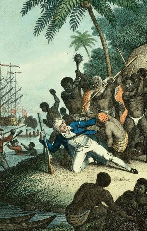 Captain Cook getting killed in Hawaii