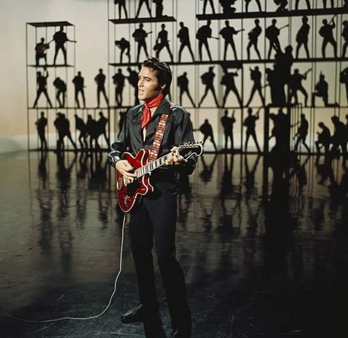 Elvis Presley performing “Jailhouse Rock”