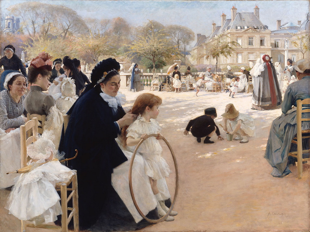 “The Luxembourg Gardens, Paris”, by Finnish painter Albert Edelfelt, 1887